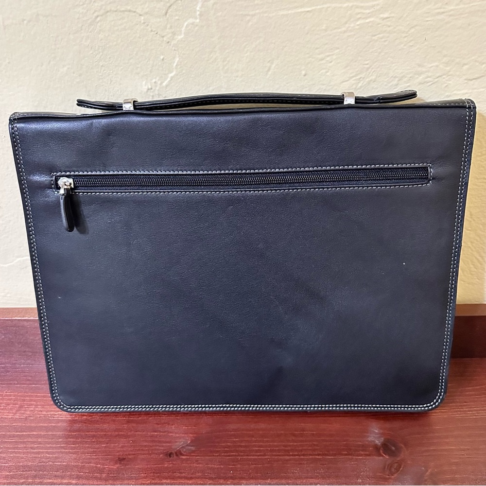 Gerard Henon Leather Zippered 3-Ring Binder with Handle Briefcase - Picture 2 of 8